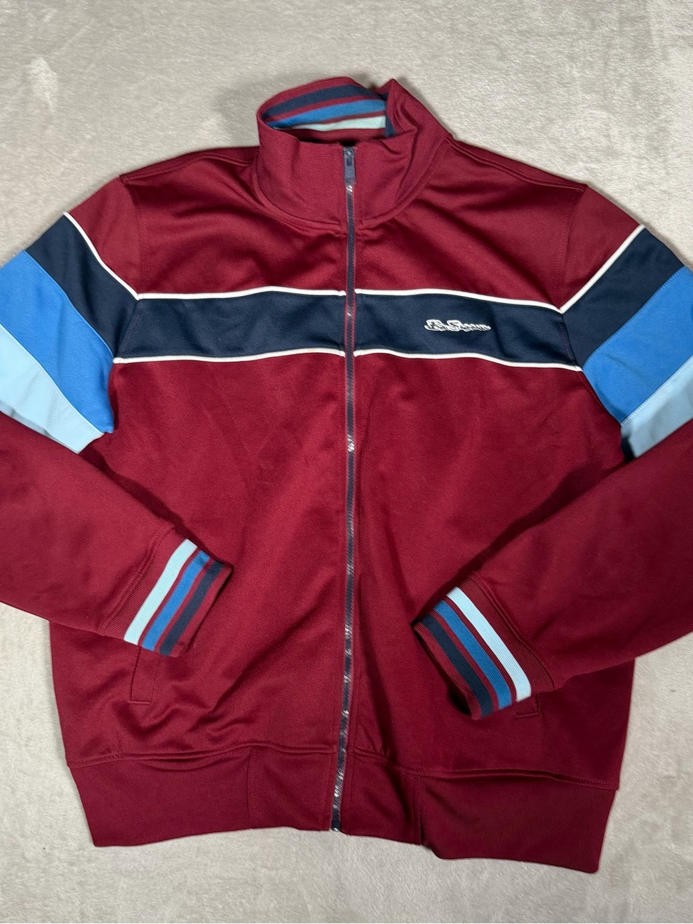 Ben Sherman Burgundy Pullover with Blue and Navy Trim